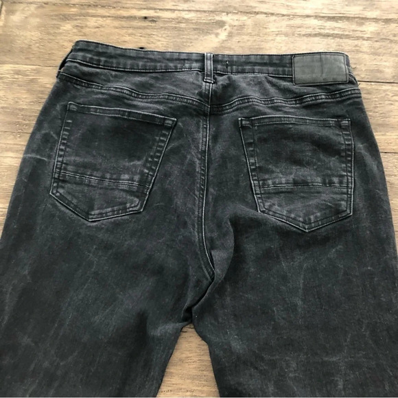 Pacsun Mens 33 waist Slim Fit Black Wash Jeans stretch distressed 33 X 30 - Picture 8 of 9